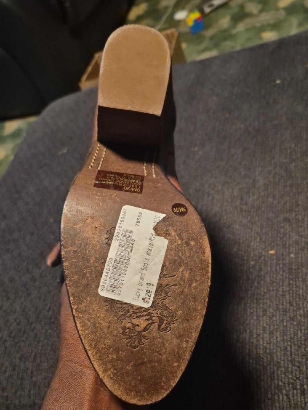 Lucky Brand Women's Tan Brown Leather Ankle Booties - Picture 7 of 11
